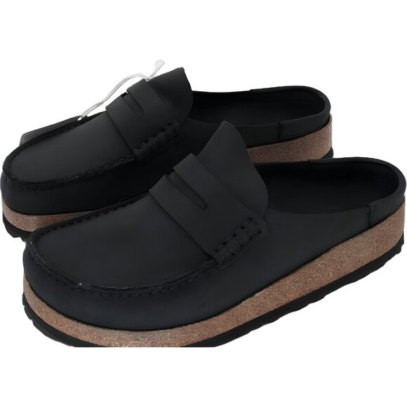 Birkenstock Naples Clog Slip-On Black Oiled Leather Women US 10 EU 41 - Picture 2 of 6